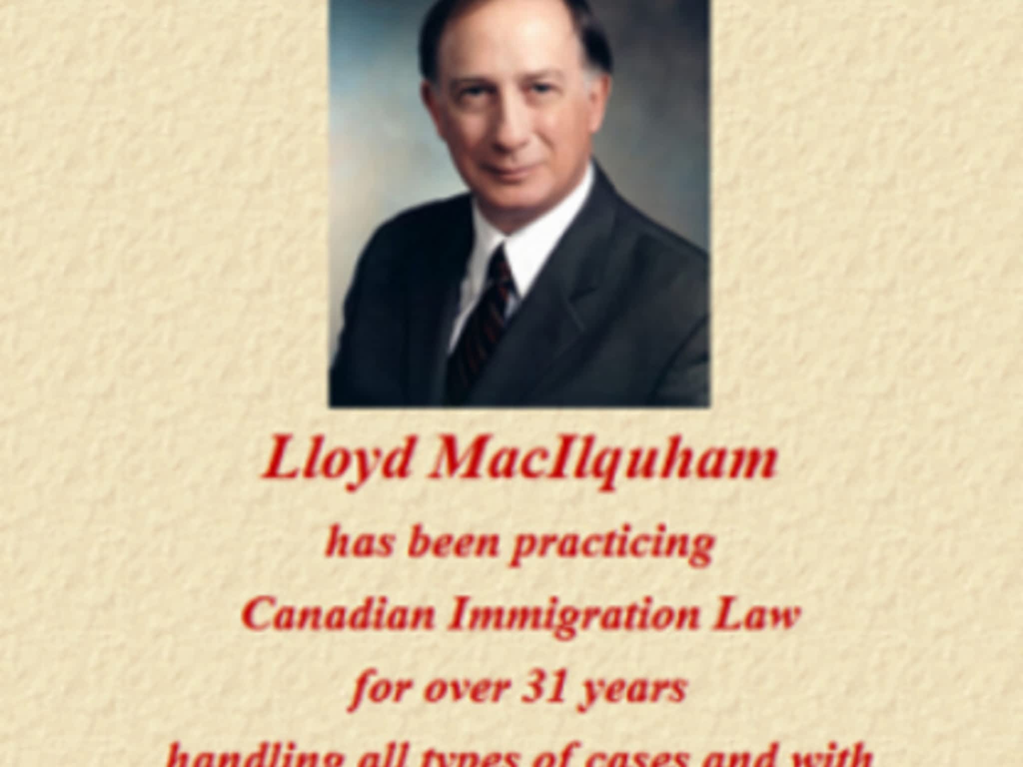 photo W Lloyd Macilquham - Lawyer - Immigration Law