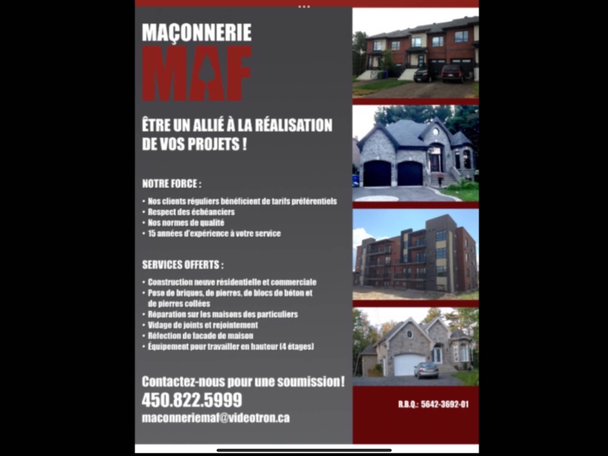 photo Maconnerie MAF Inc