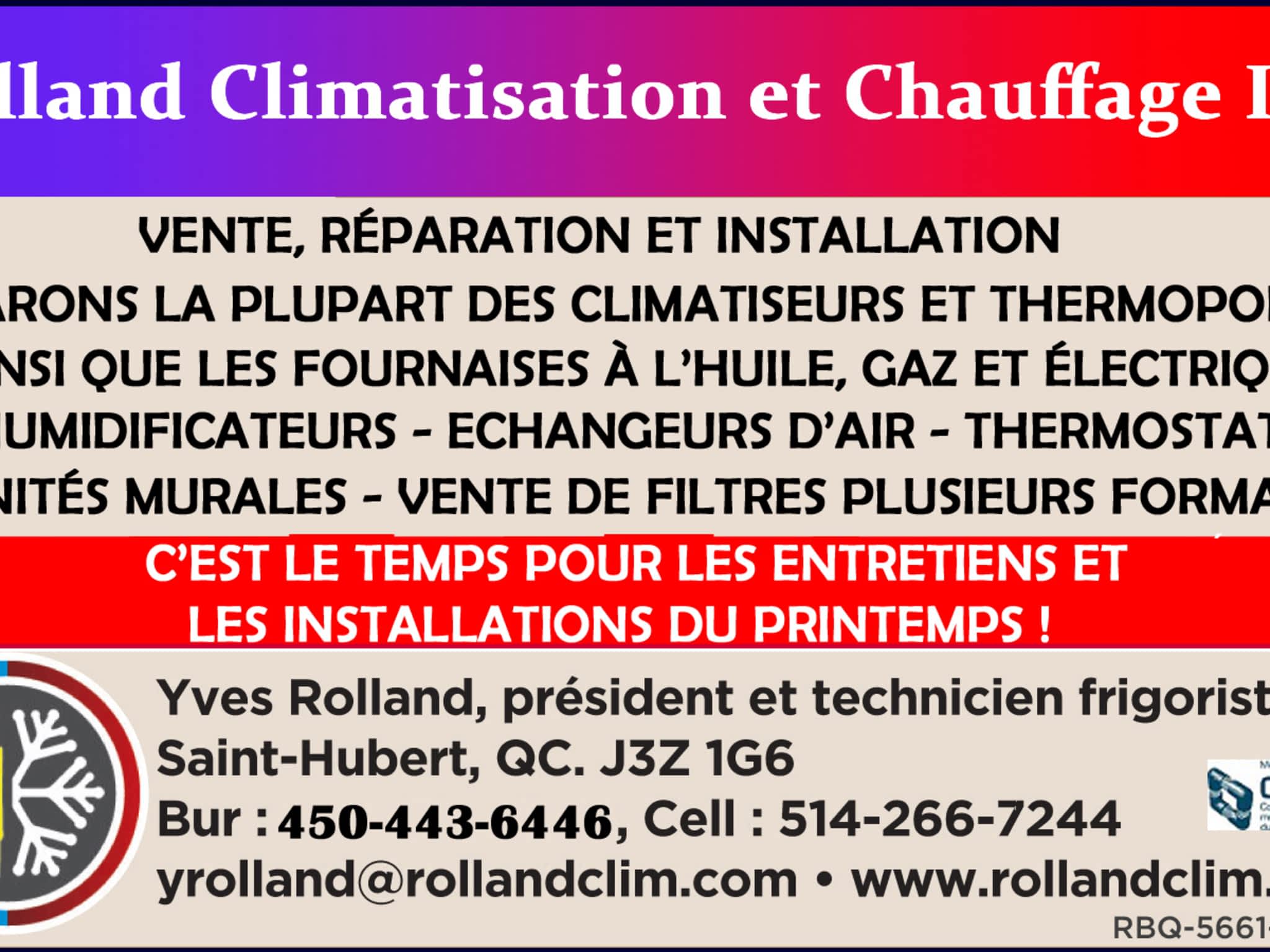 photo Rolland Climatisation Chauffage Inc