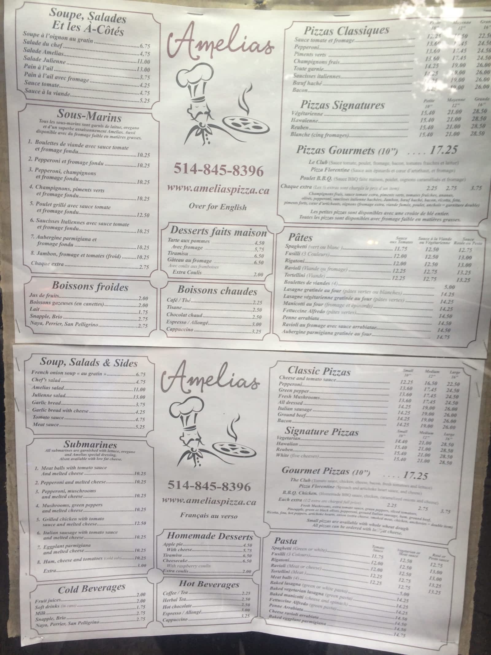 Amelias Restaurant Menu, Horaire et Prix 201, rue Milton, Montréal, QC