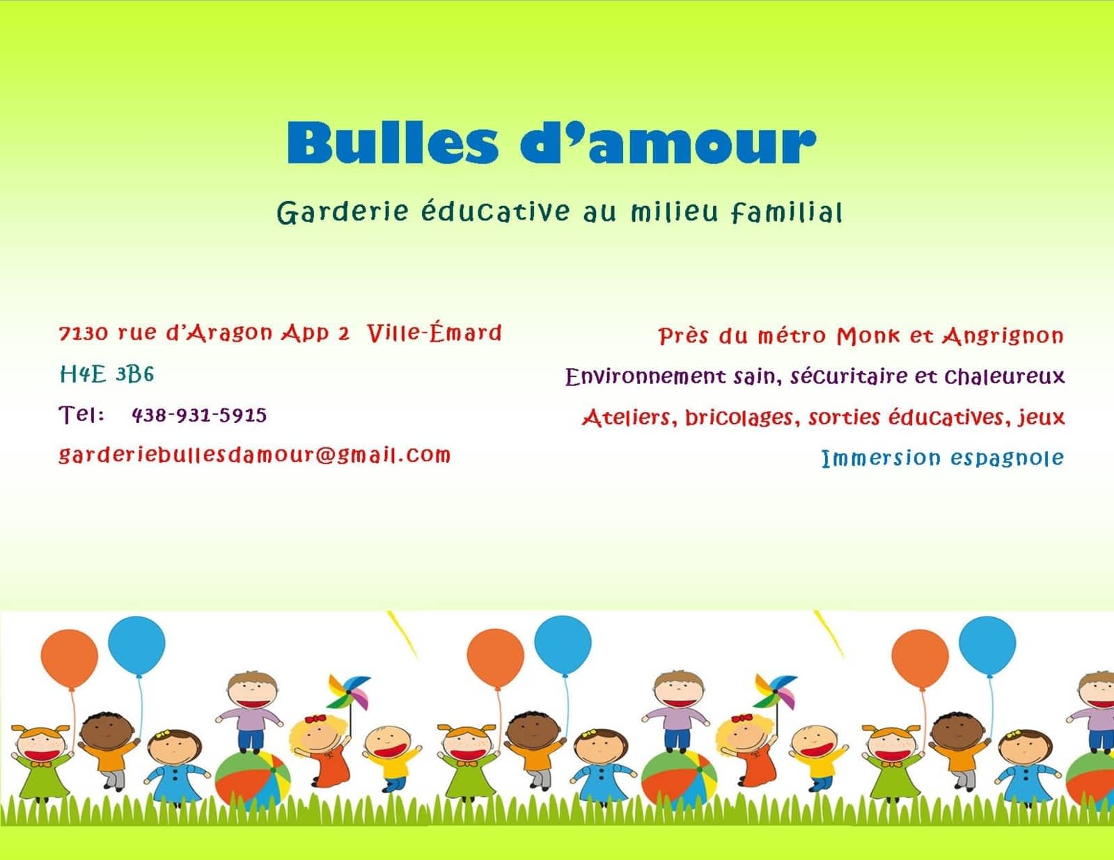 Garderie Bulles D Amour Horaire D Ouverture 7130 Rue D Aragon Montreal Qc