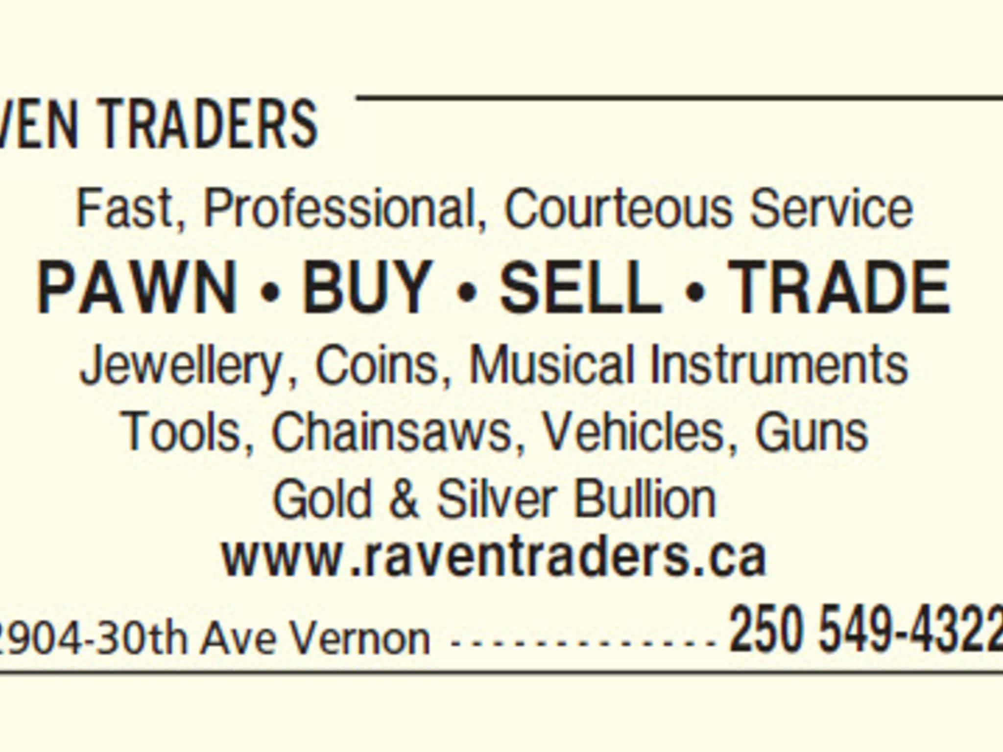 Raven Traders - Vernon, BC - 2904 30 Ave | Canpages