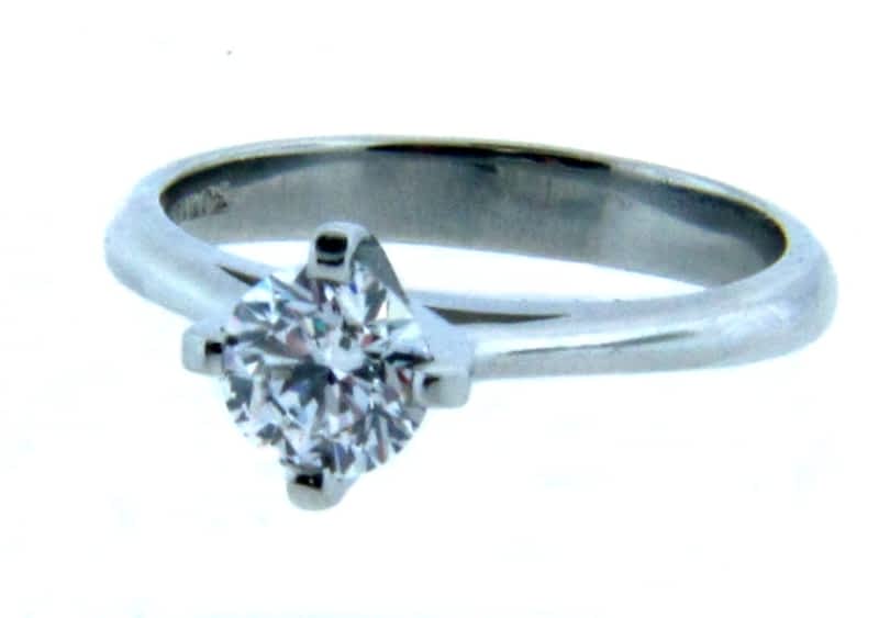 Classic diamond solitaire engagement ring