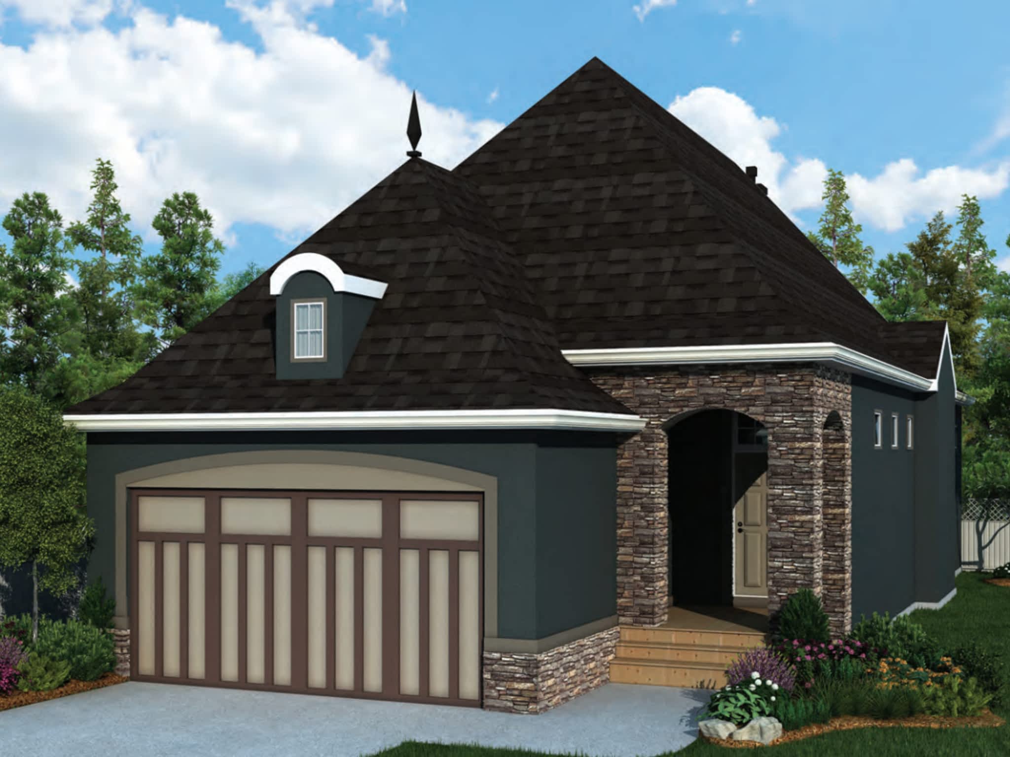 photo Mahogany Front Garage Show Home