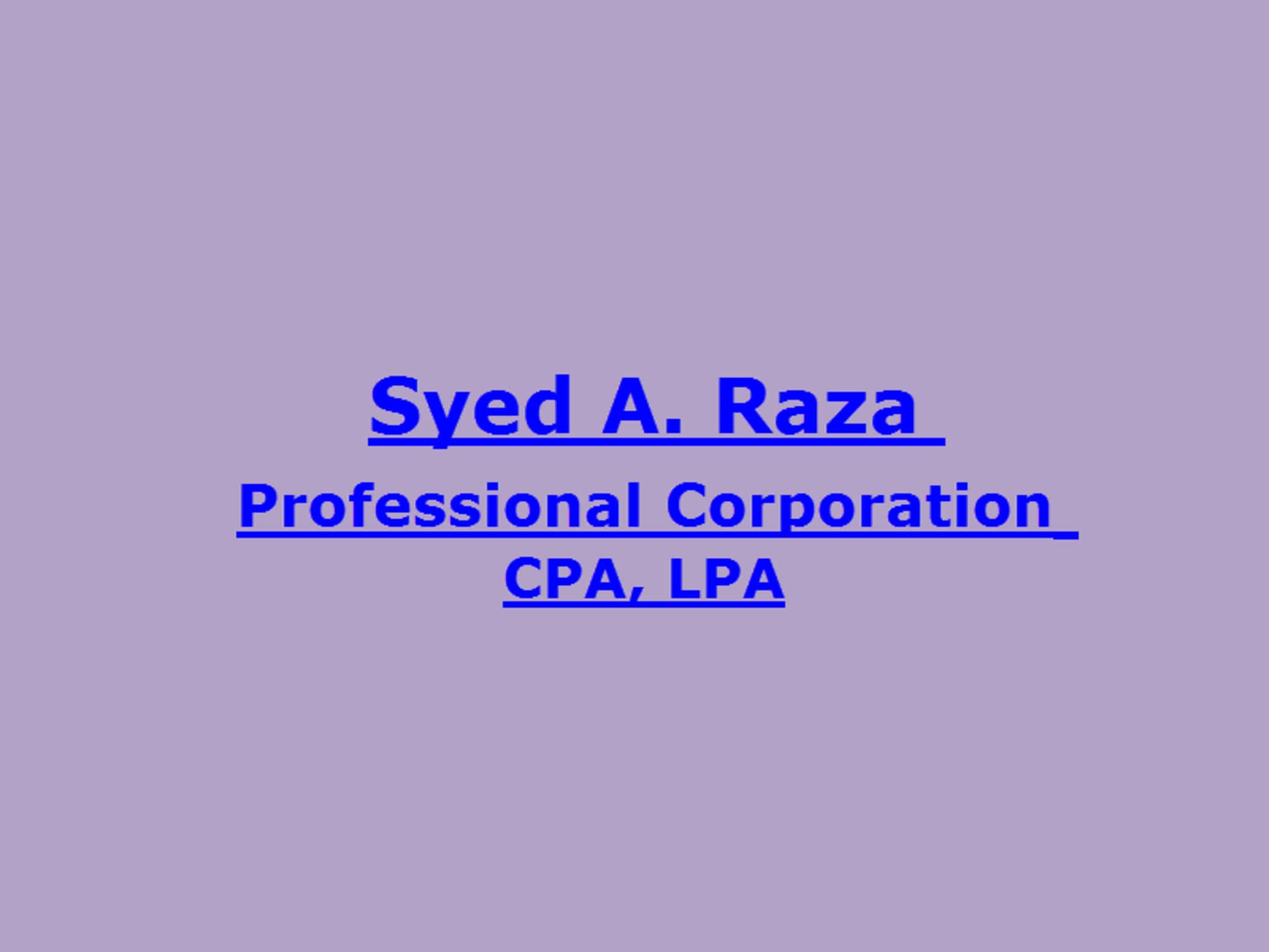 photo Syed A Raza Professional Corporation