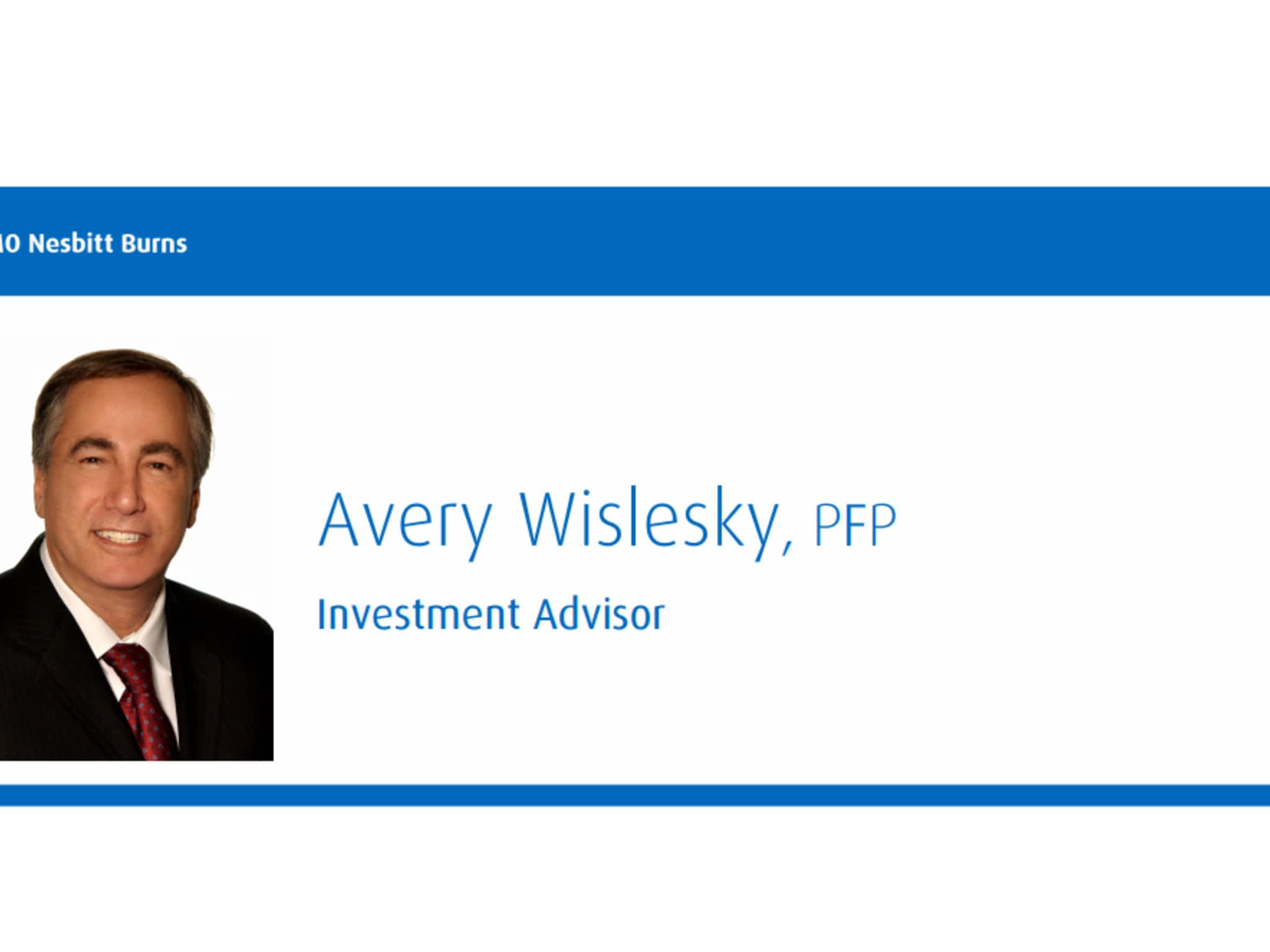photo Avery Wislesky Investment Advisor
