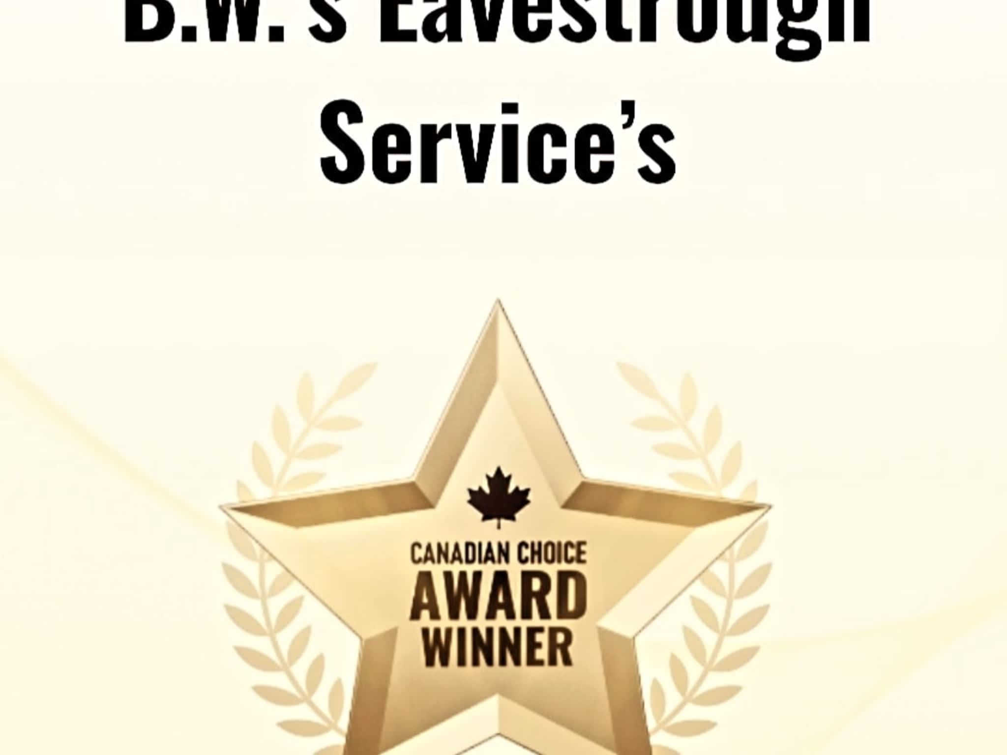 photo B.W's Eavestrough Services