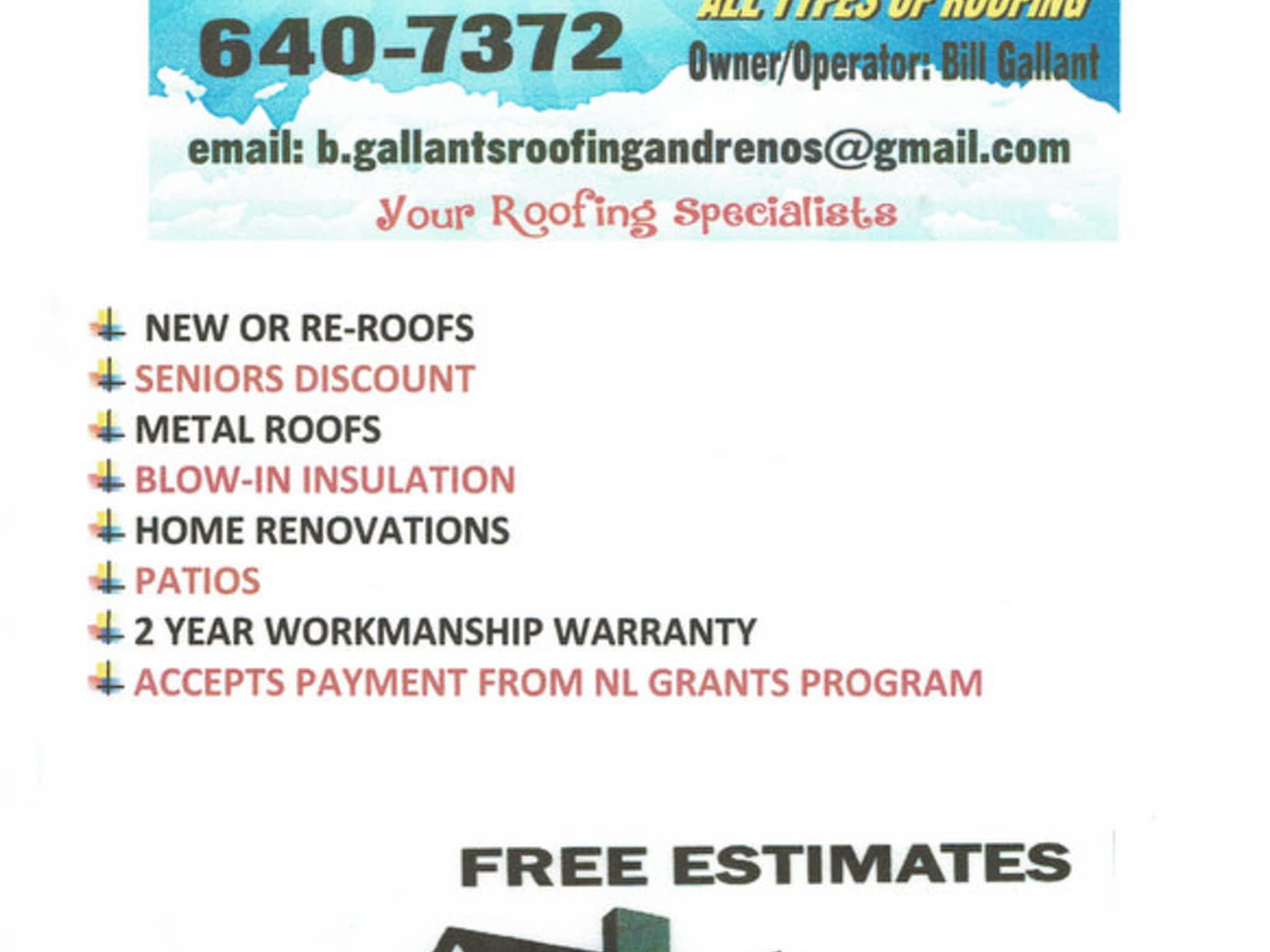 photo B. Gallant's Roofing & Renos
