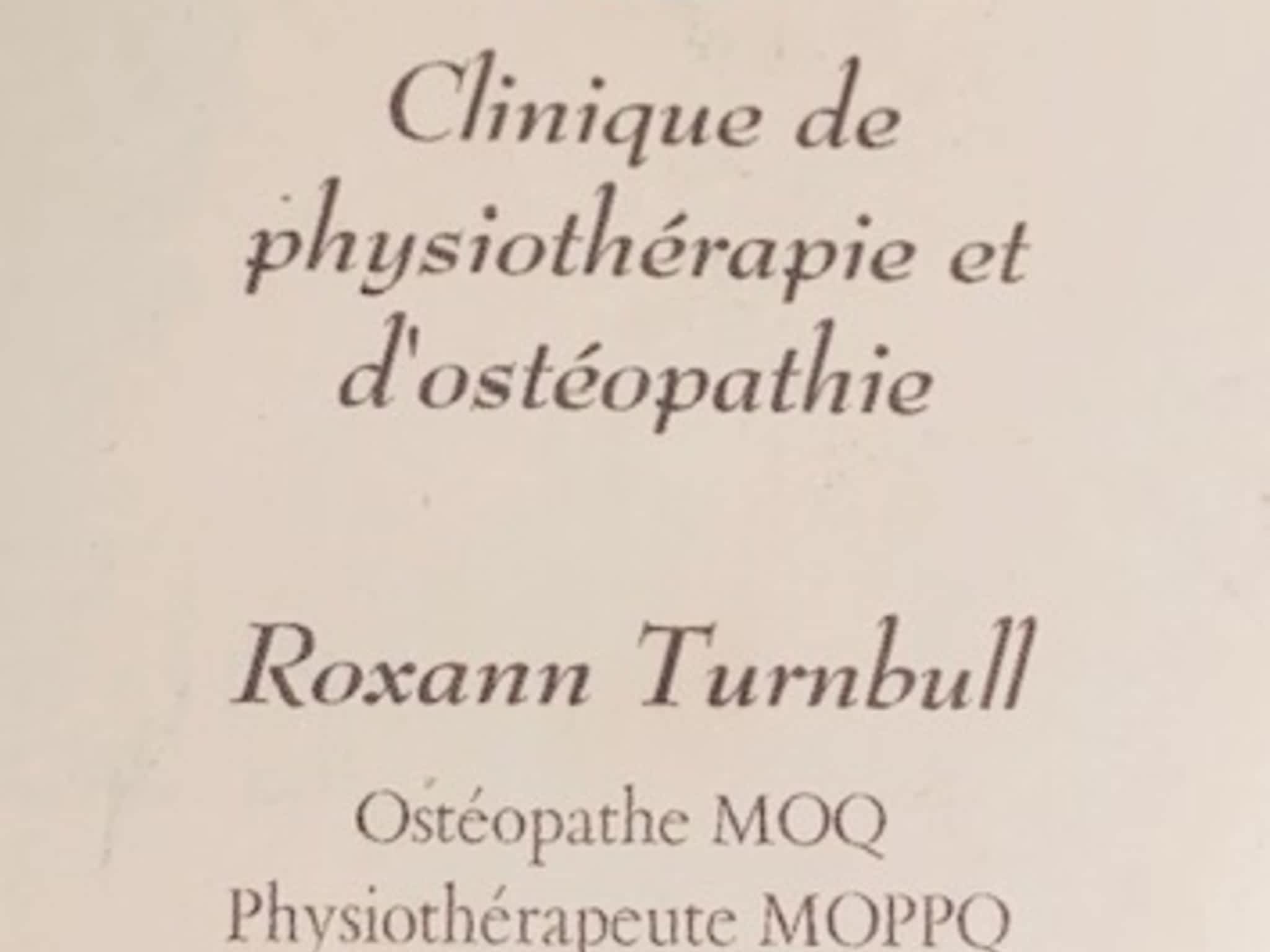 photo Clinique De Physiothérapie Et D'Ostéopathie Roxann Turnbull