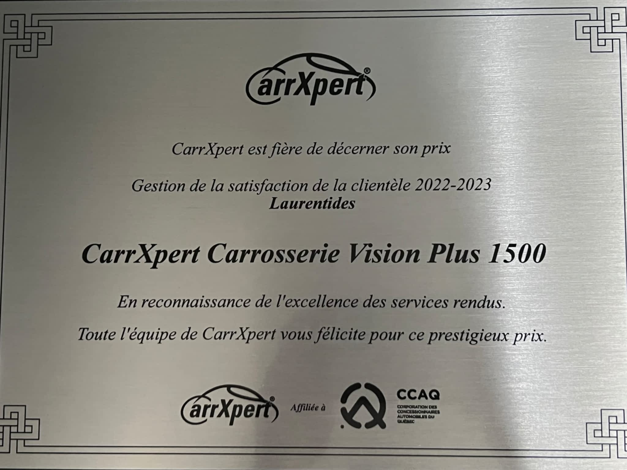 photo Carrxpert Ste-Sophie/Carrosserie Vision Plus 1500