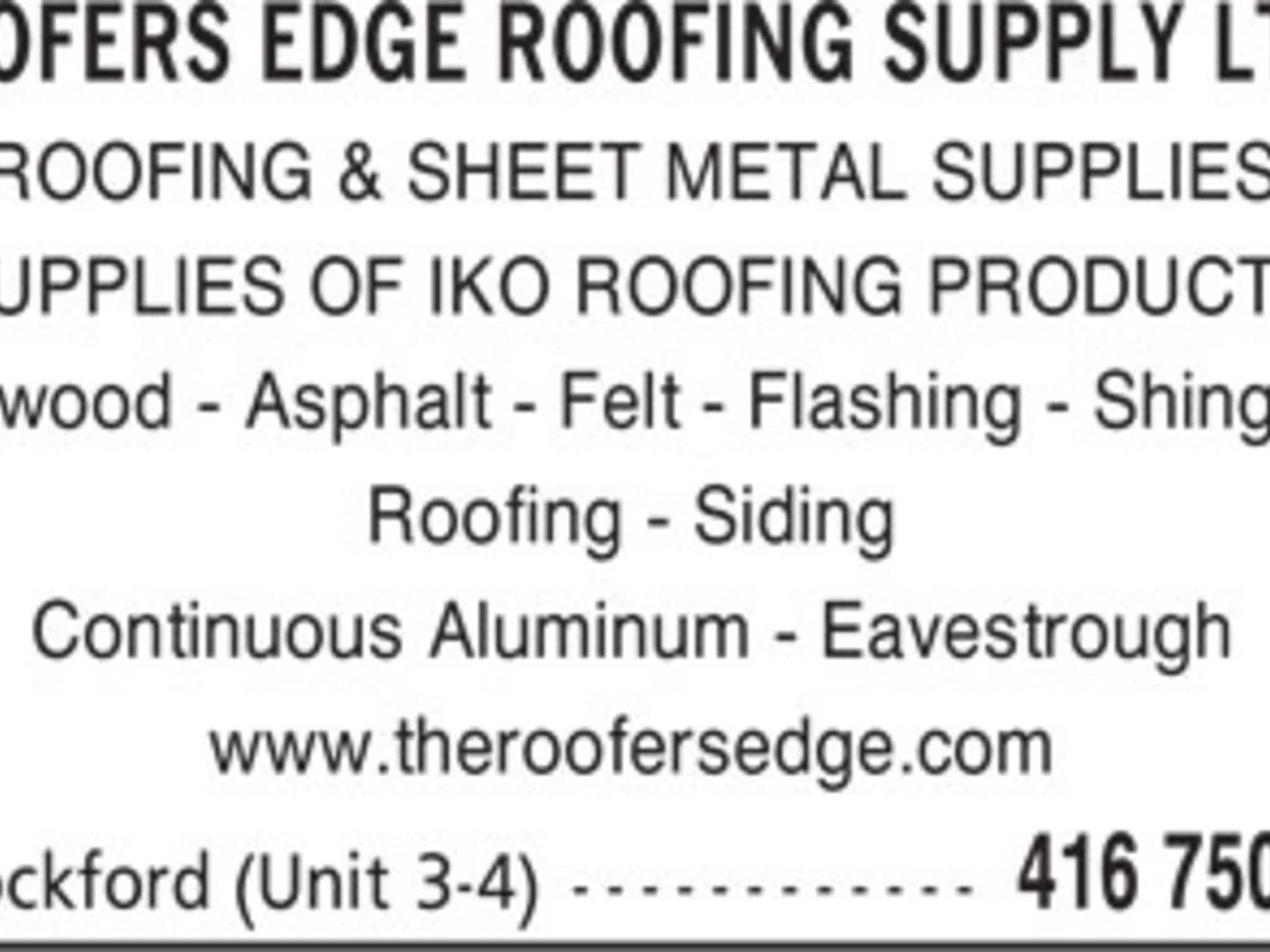 photo Roofers Edge Roofing Supply Ltd