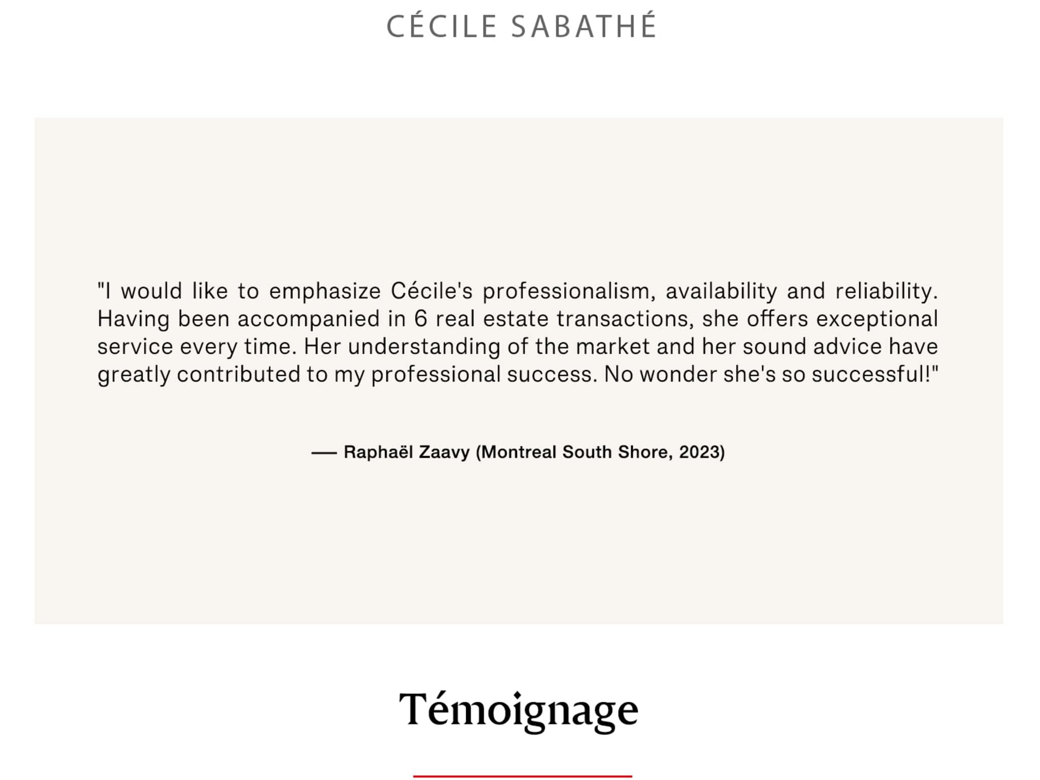 photo Cécile Sabathé Courtier immobilier et conseiller - Engel & Voelkers Montréal