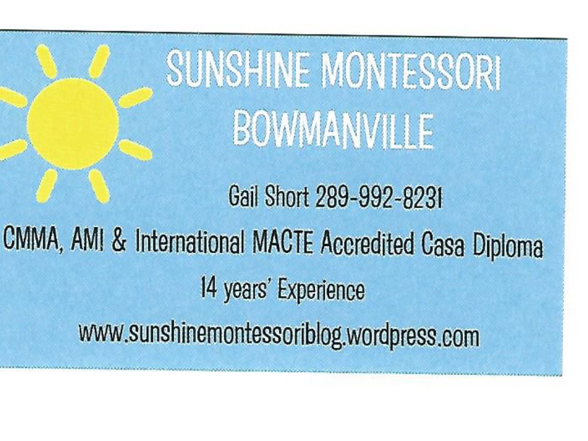 photo Sunshine Montessori Bowmanville