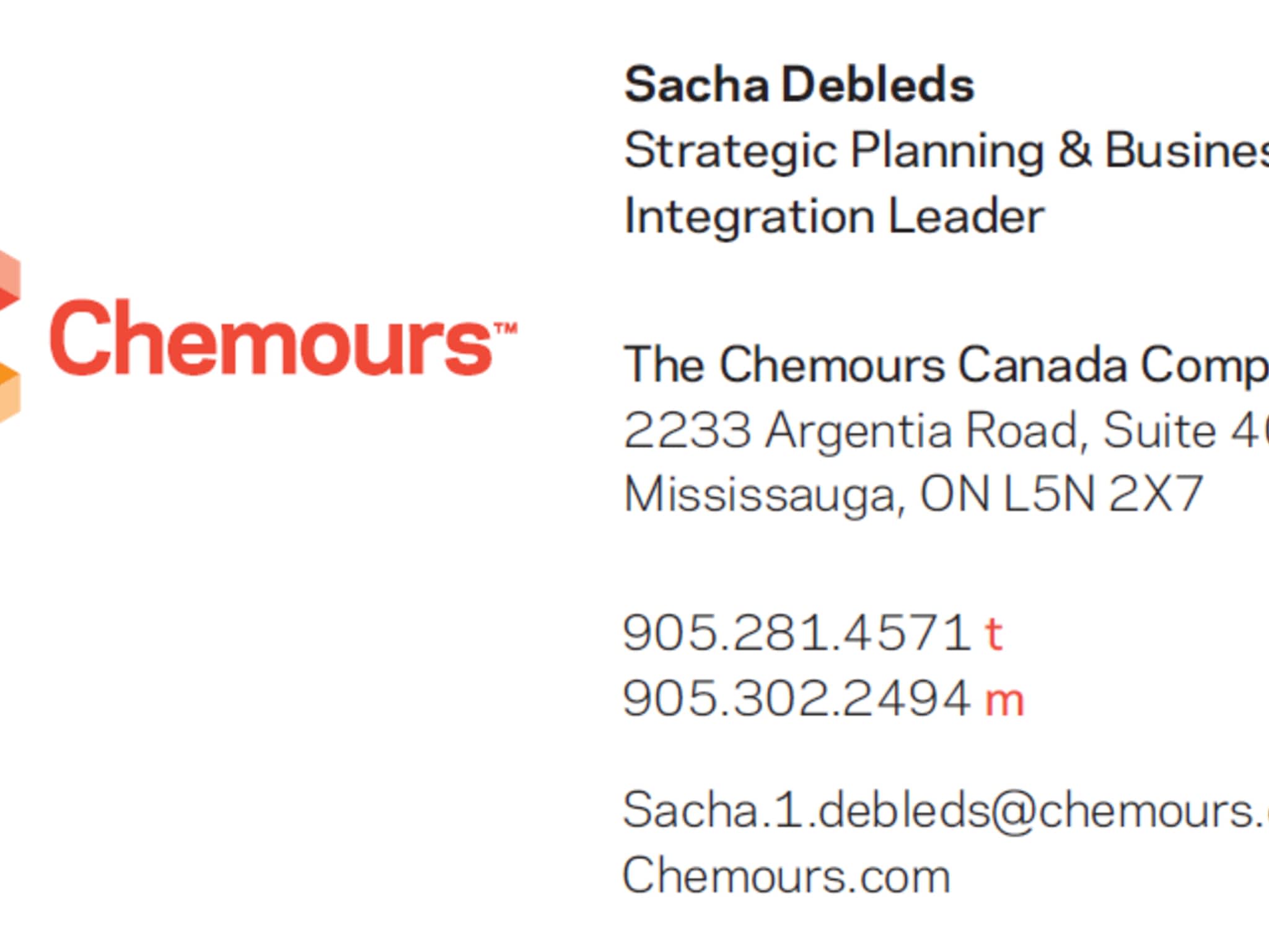 photo The Chemours Canada Company