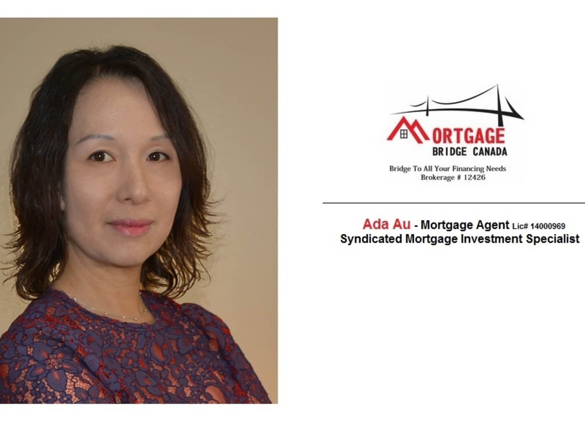 photo Ada Au-Mortgage Agent / Mortgage Investments
