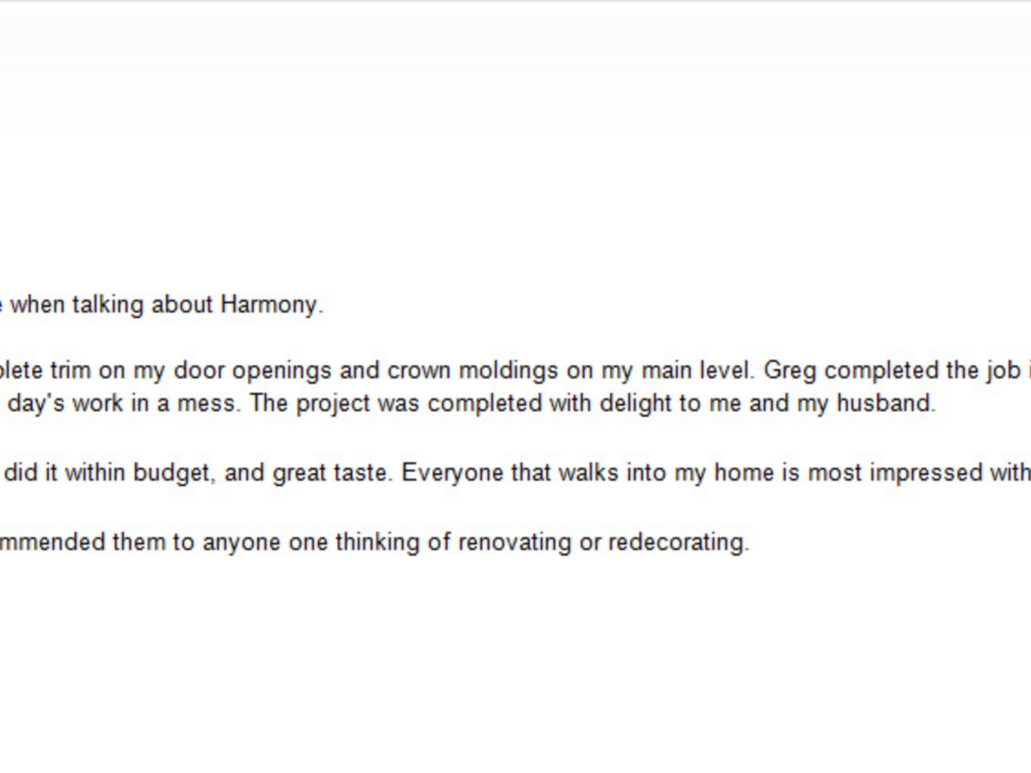 photo Harmony Design & Contracting