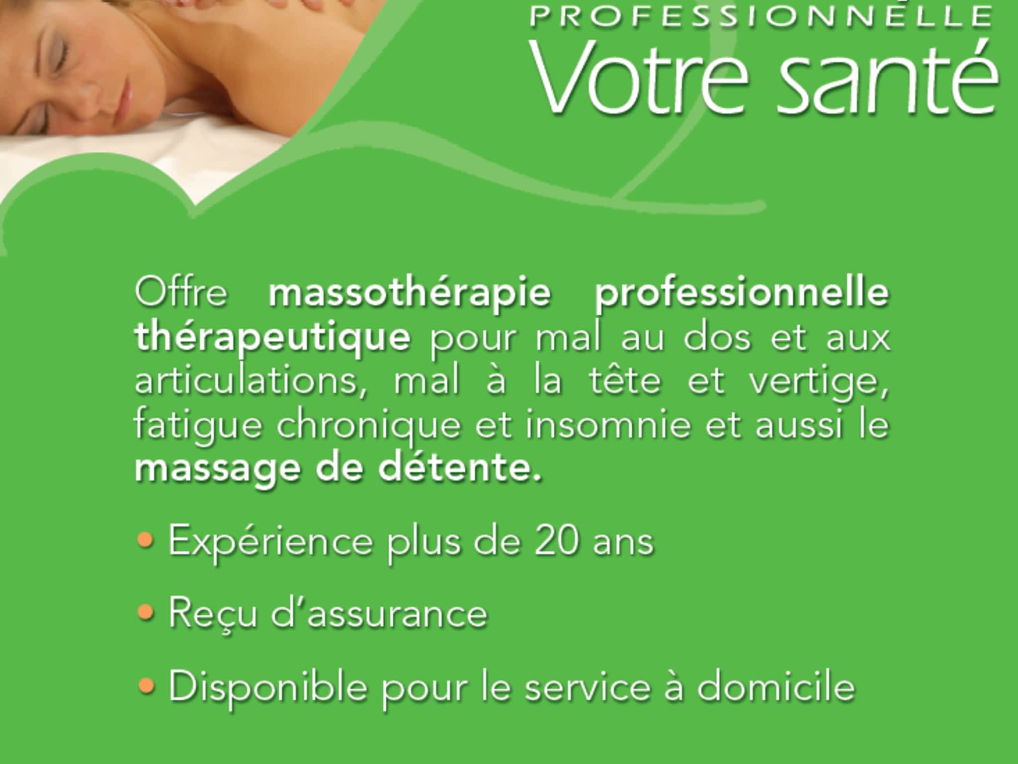 photo Massothérapie professionnelle Votre Santé