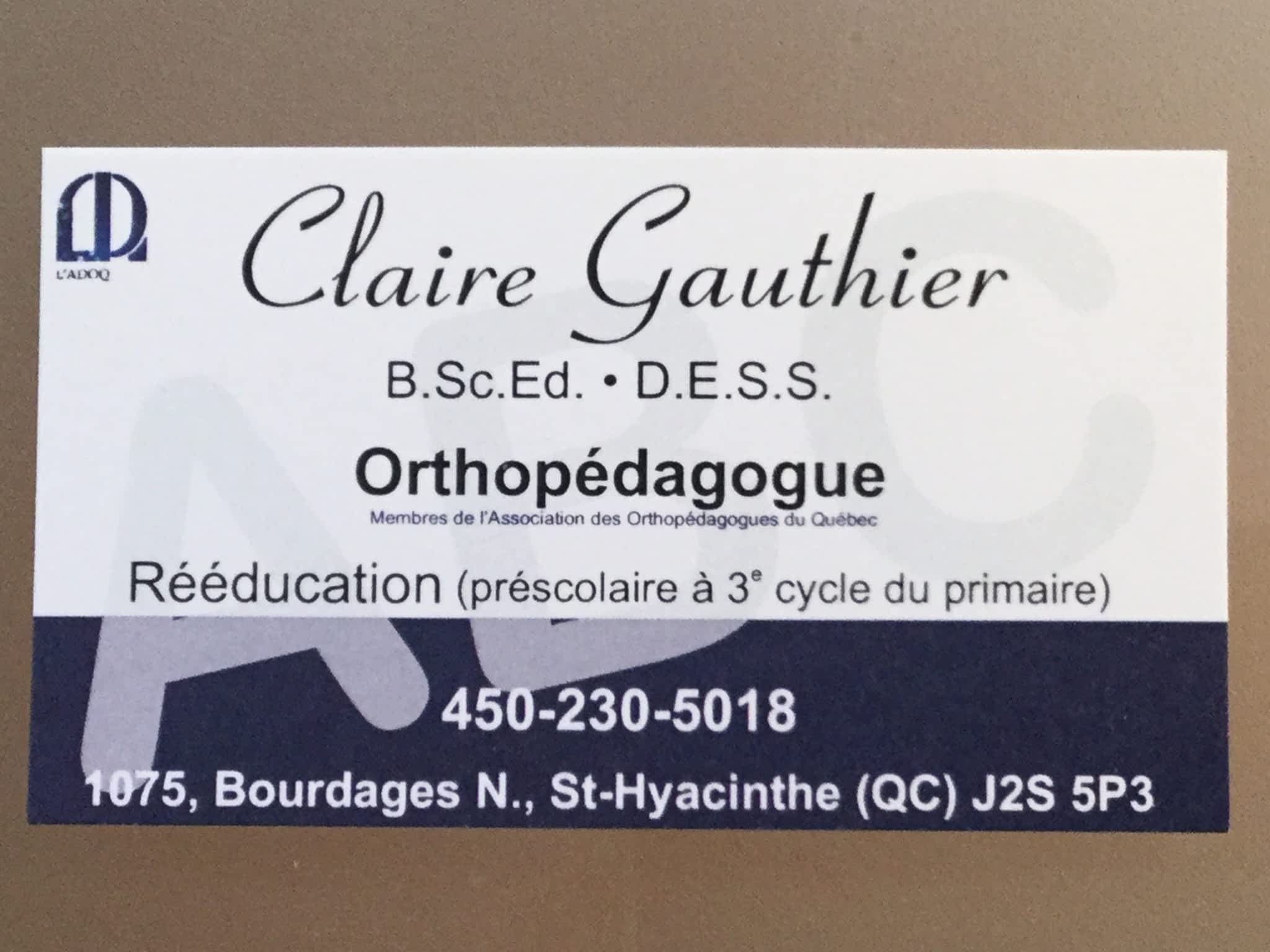 photo Orthopédagogue - Claire Gauthier