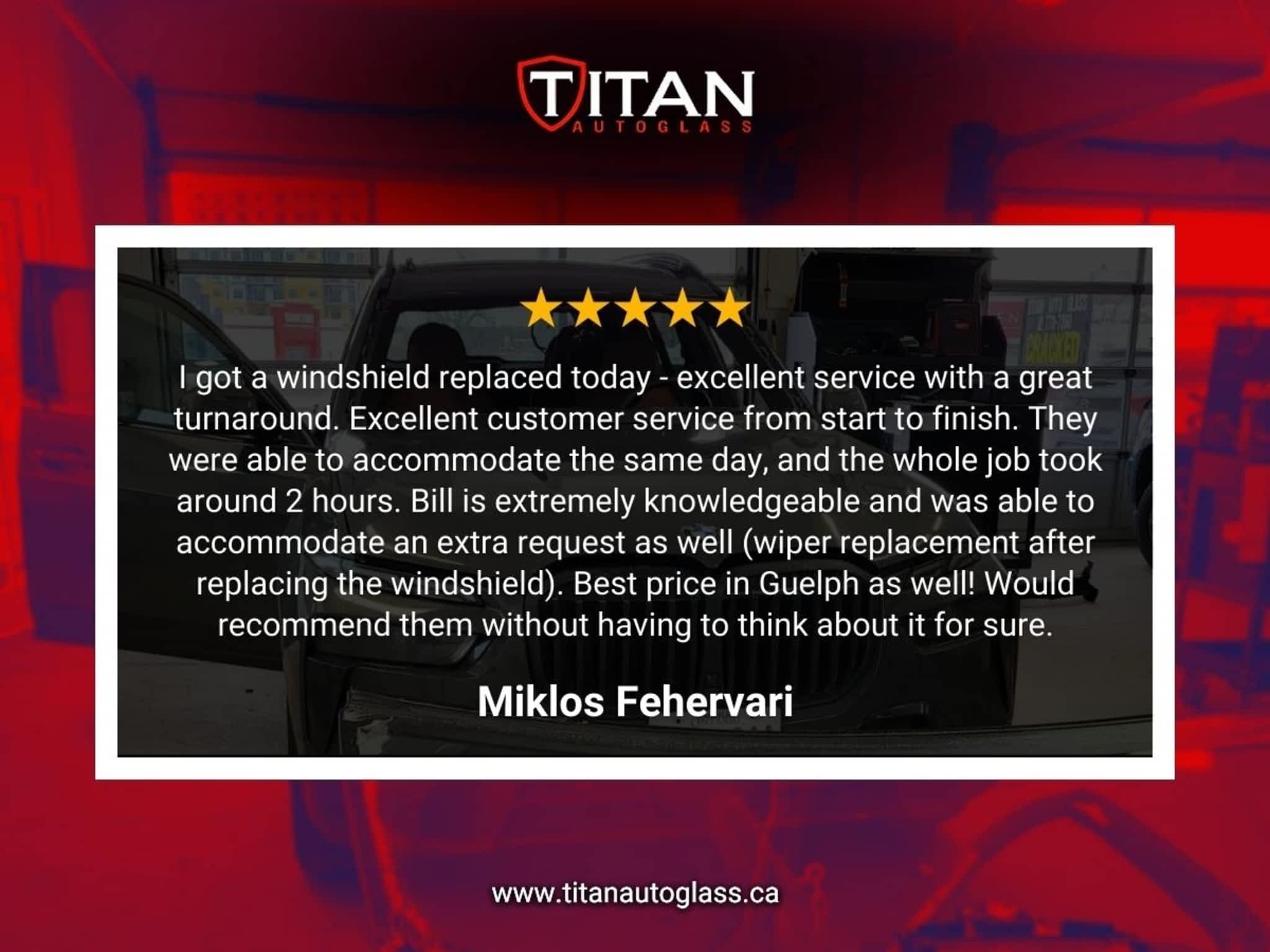 photo Titan Auto Glass Guelph - Car glass Windshield repair