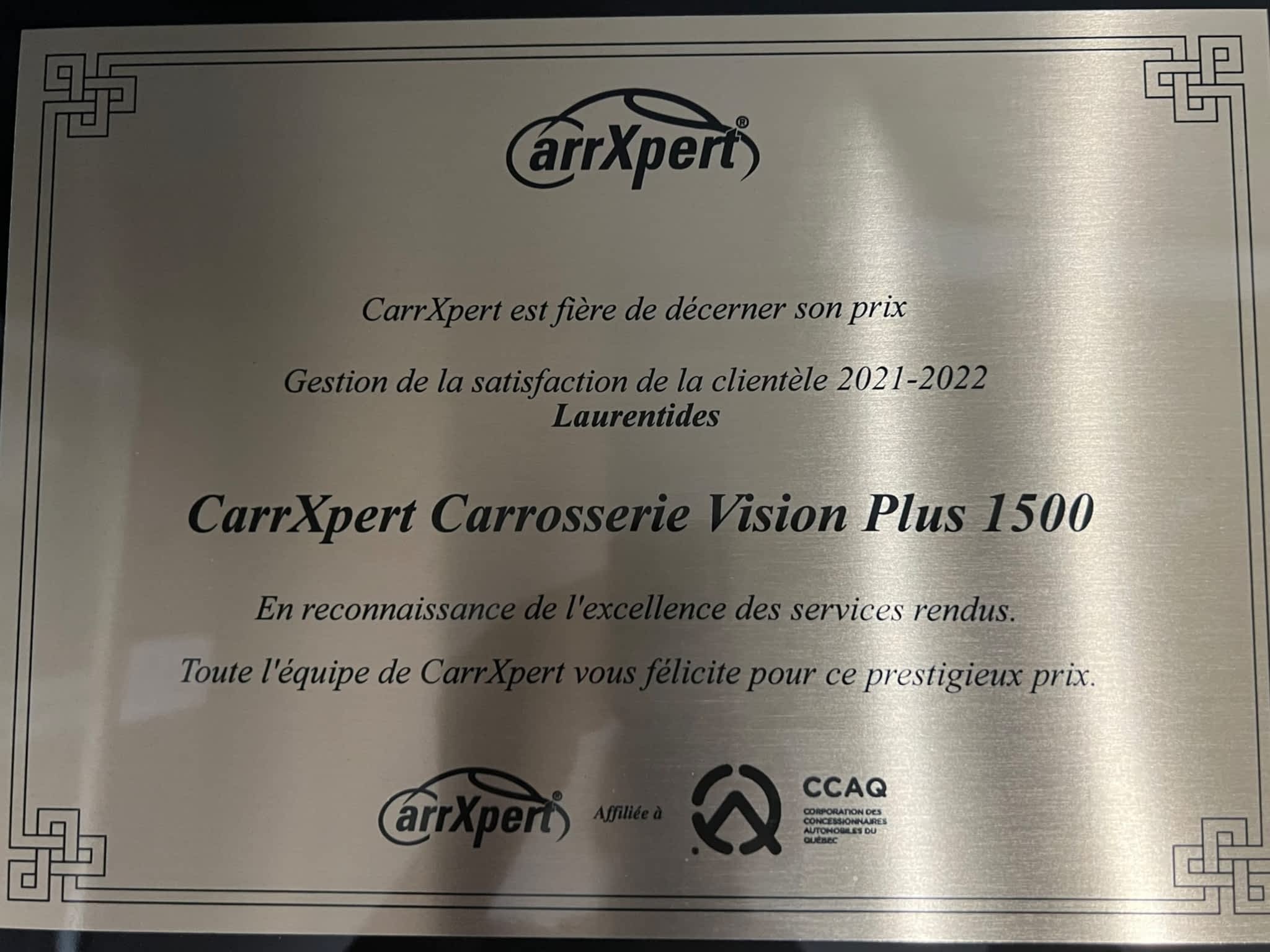 photo Carrxpert Ste-Sophie/Carrosserie Vision Plus 1500