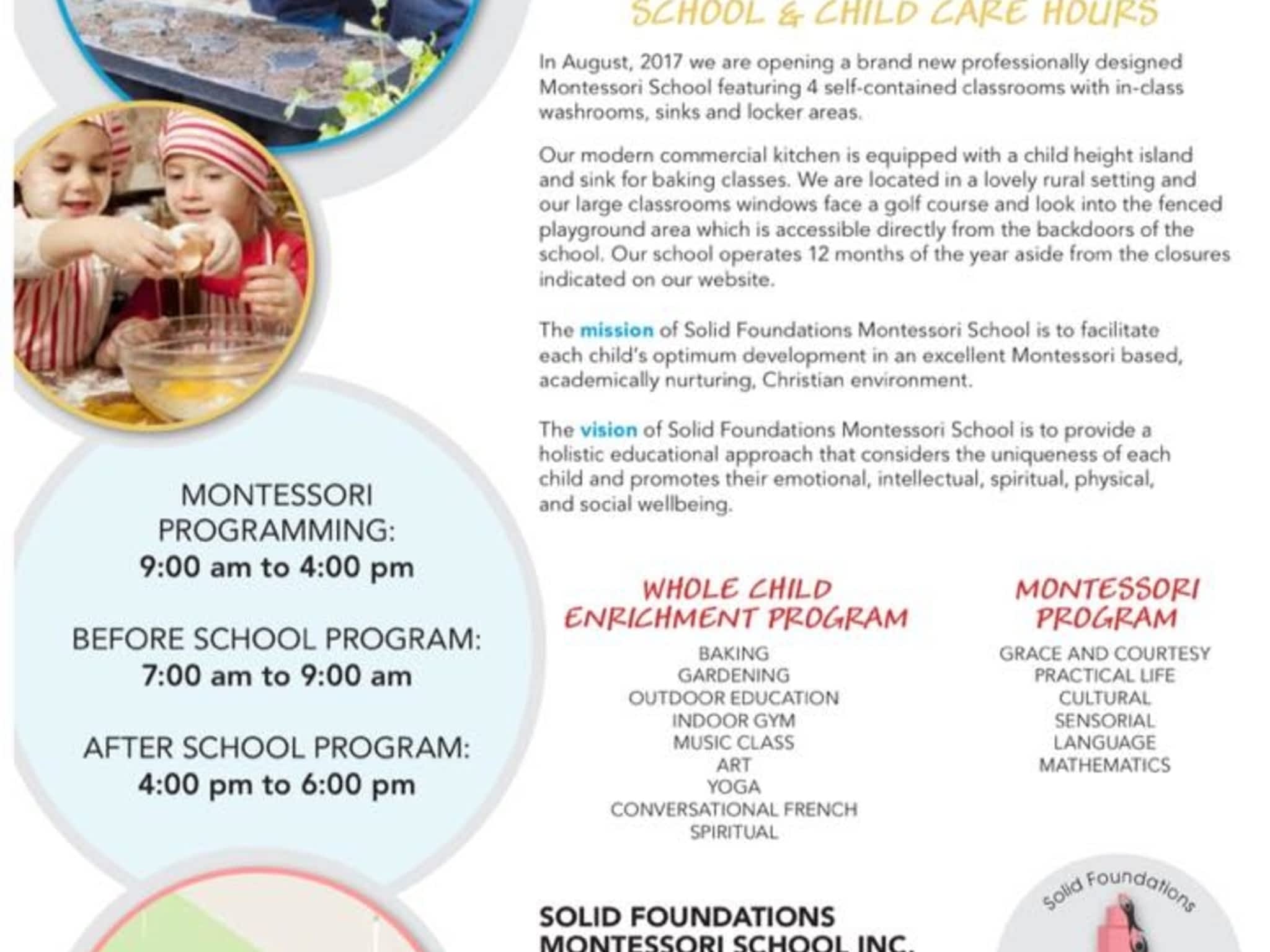photo Solid Foundations Montessori School Inc.