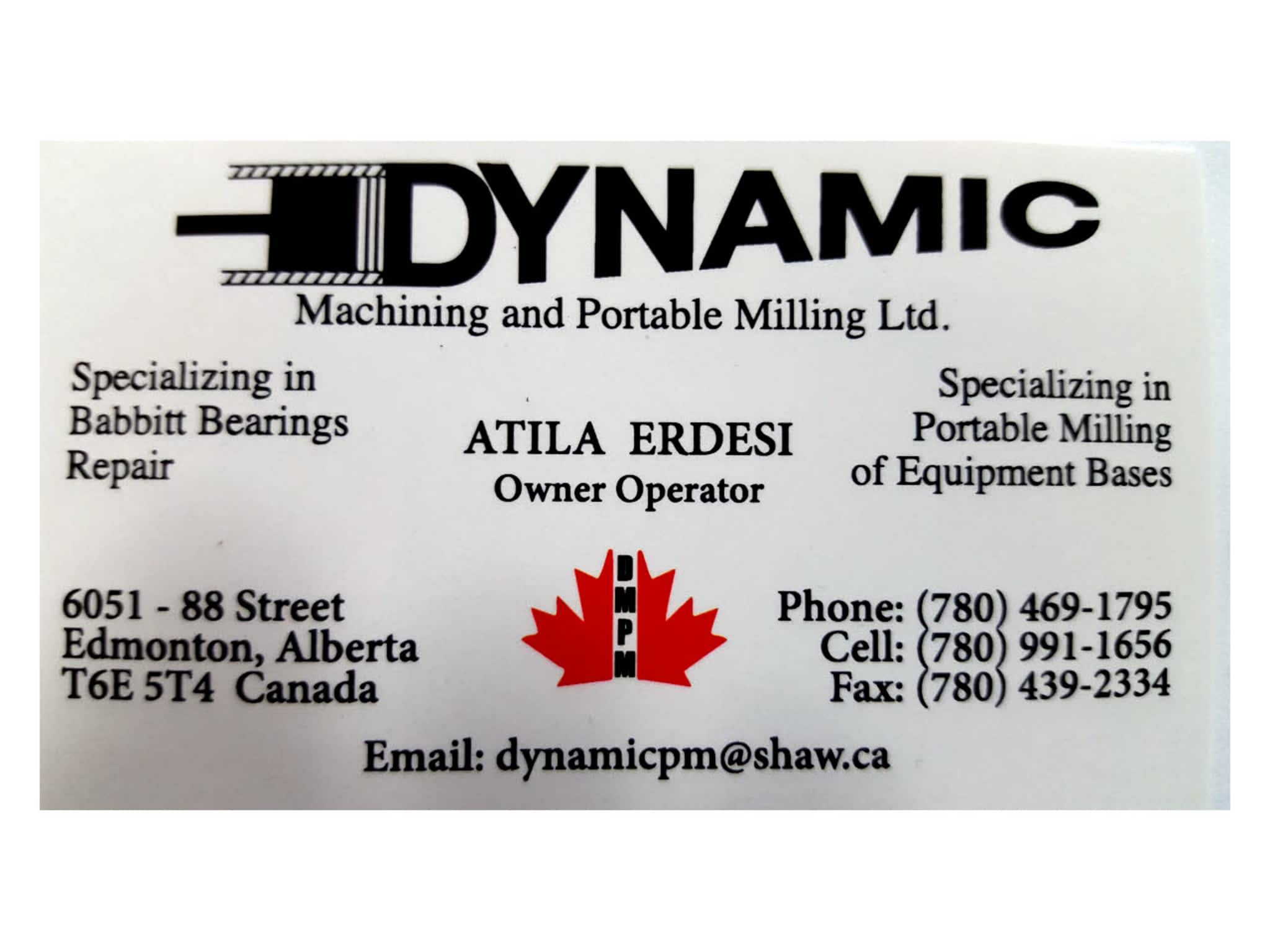 photo Dynamic Machining & Portable Milling Ltd