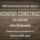 Bialkowski Construction - Réparation de dommages et nettoyage de dégâts d'eau