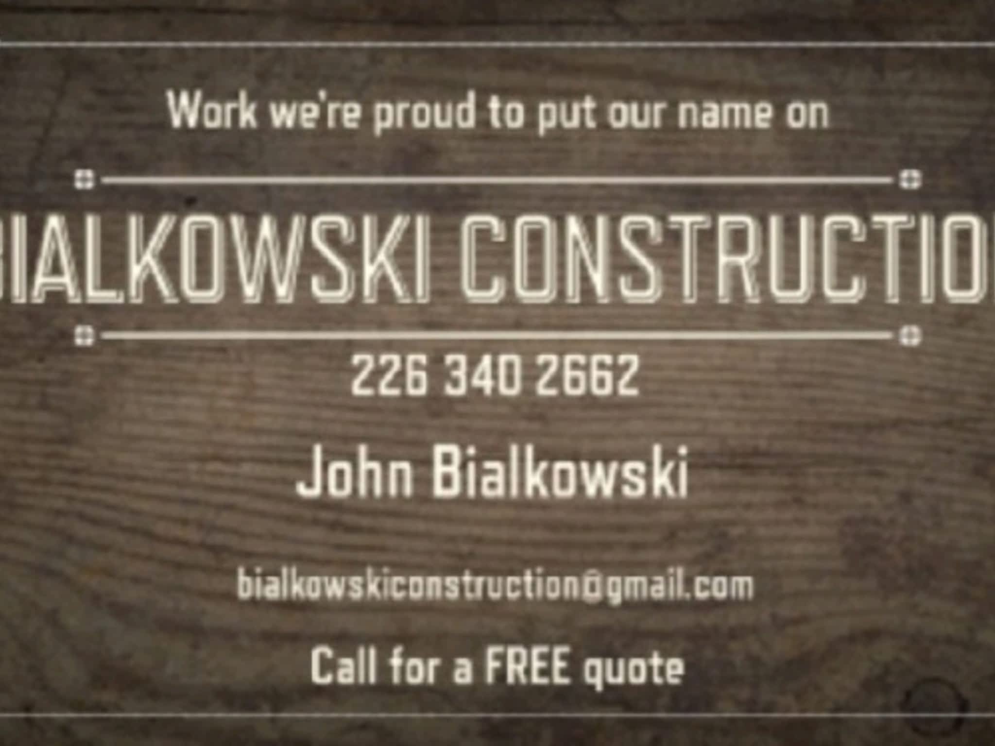 photo Bialkowski Construction