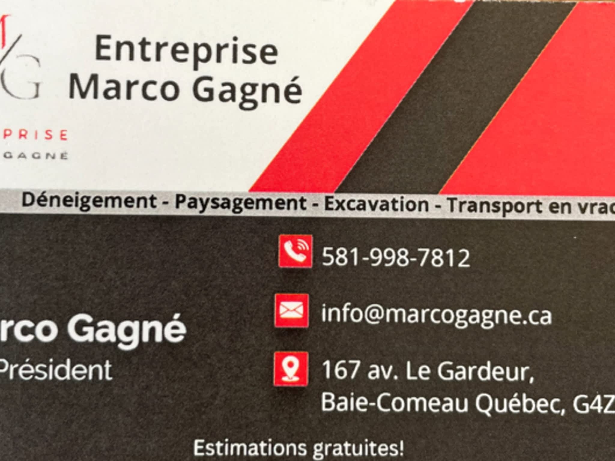 photo Les entreprises Marco Gagné Inc.