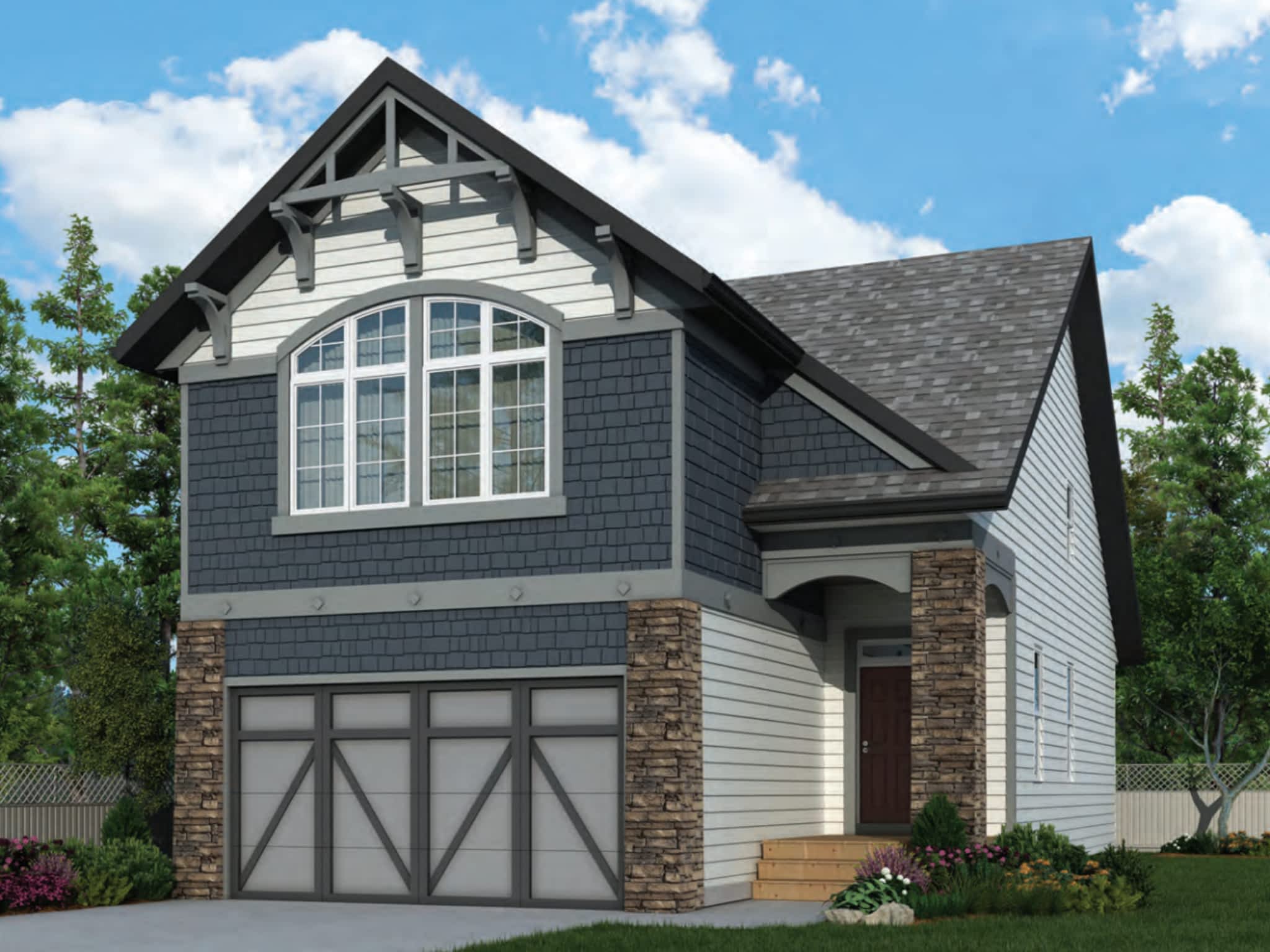 photo Mahogany Front Garage Show Home