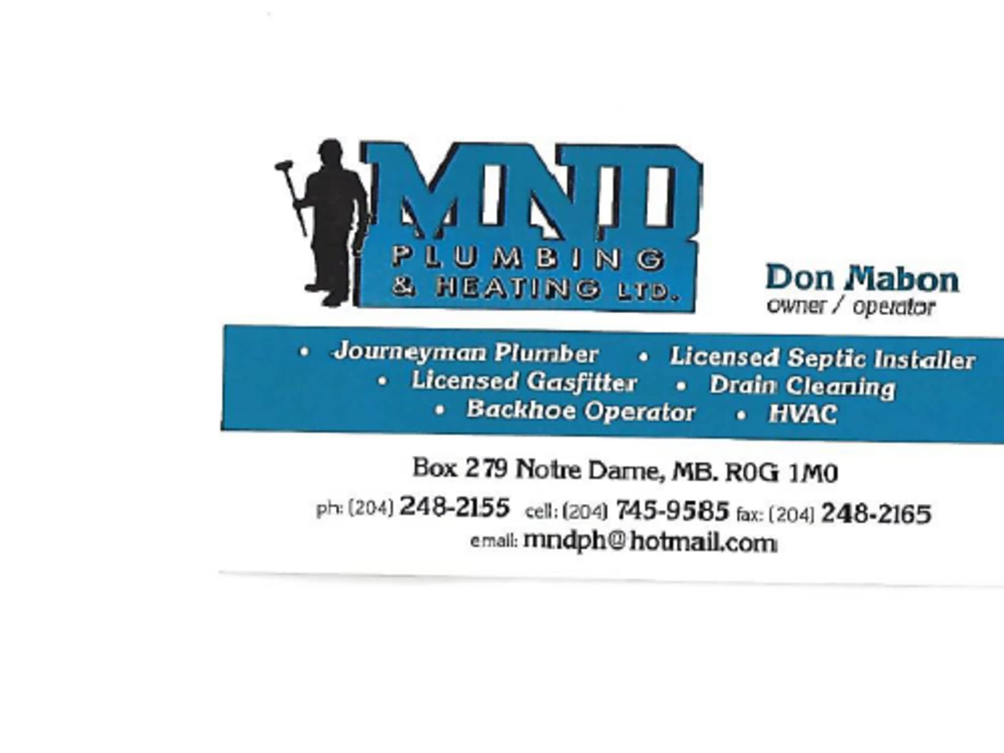 photo MND Plumbing and Heating Ltd
