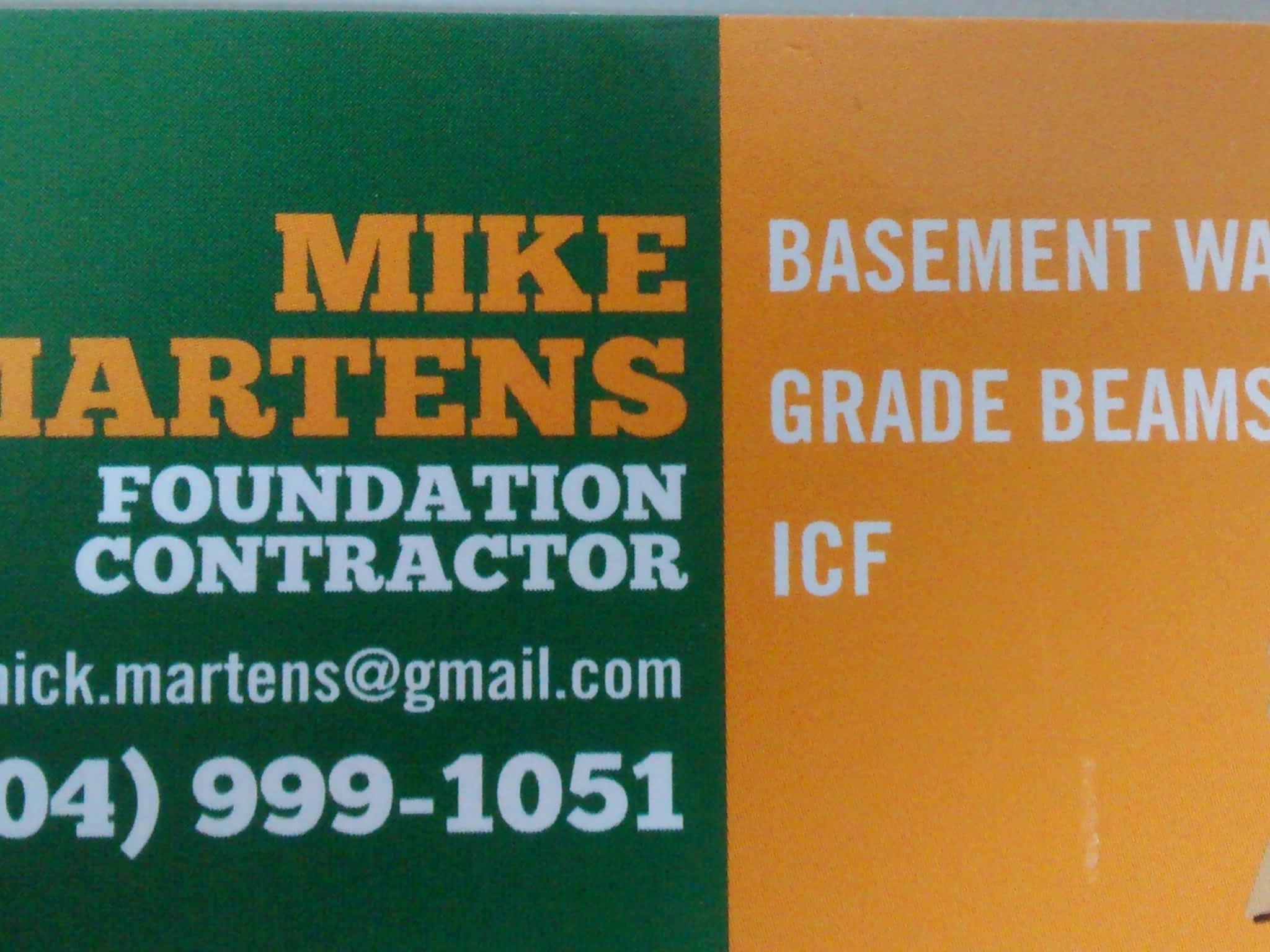 photo Mike Martens Foundation Contractor