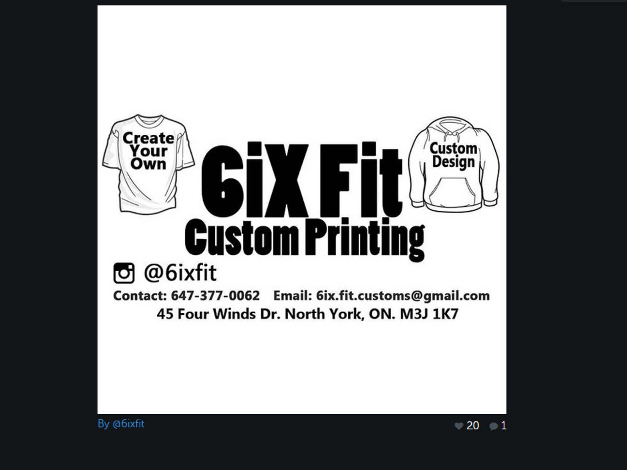 photo 6iX FiT Custom Printing by Yagga Movement