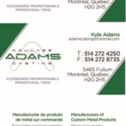 Coulage Adams Casting Inc - Articles promotionnels