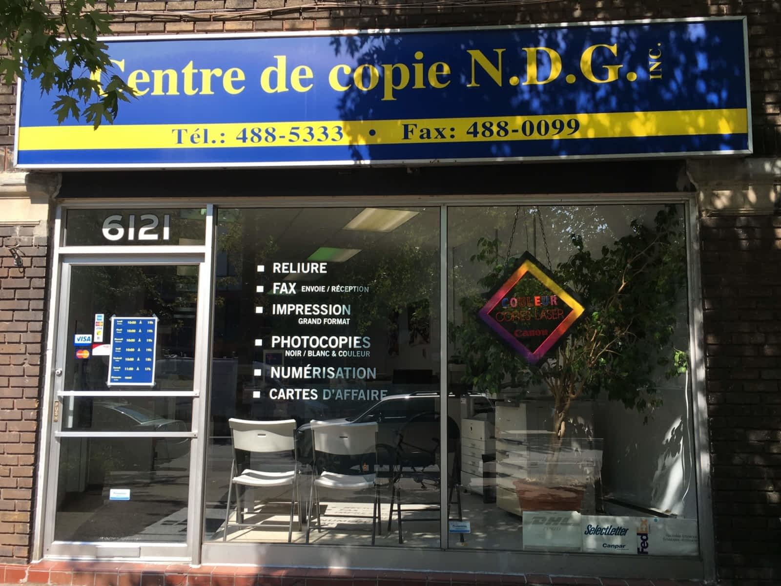 Centre De Copie N D G Opening Hours 6121, rue Sherbrooke O