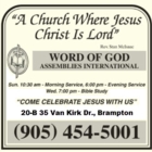 Word Of God Assemblies International - Churches & Other Places of Worship