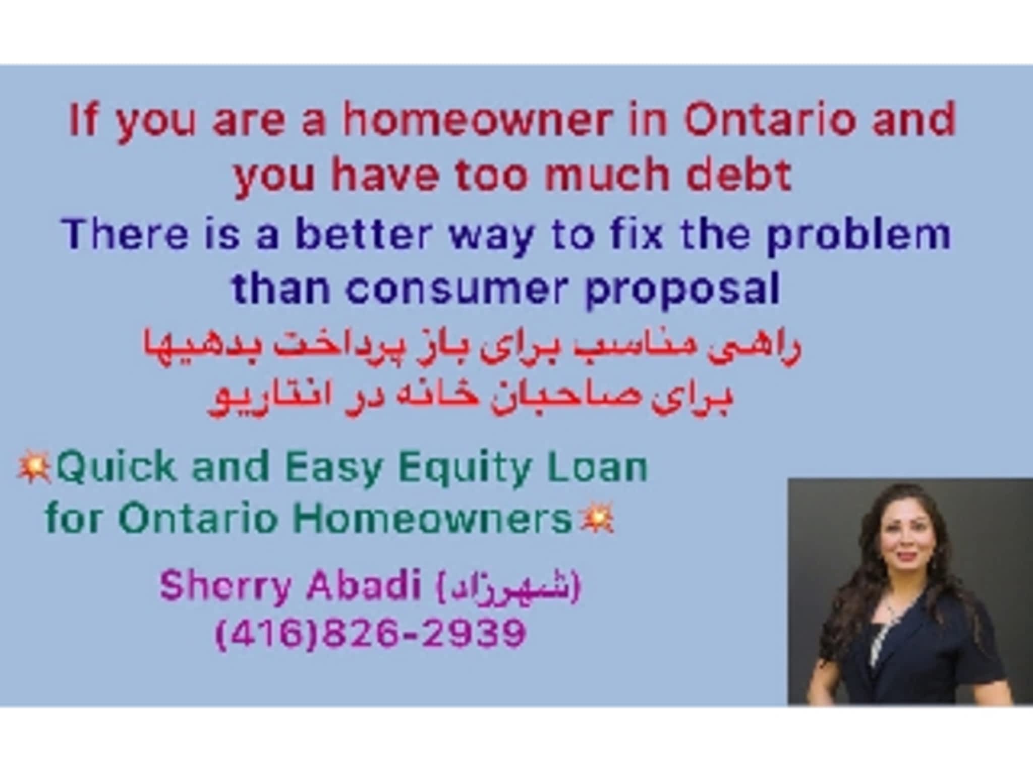 photo Sherry Abadi (Shahrzad Hosseinabadi) Loan for Ontario Homeowners