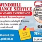 Windmill Appliance Service - Réparation d'appareils électroménagers