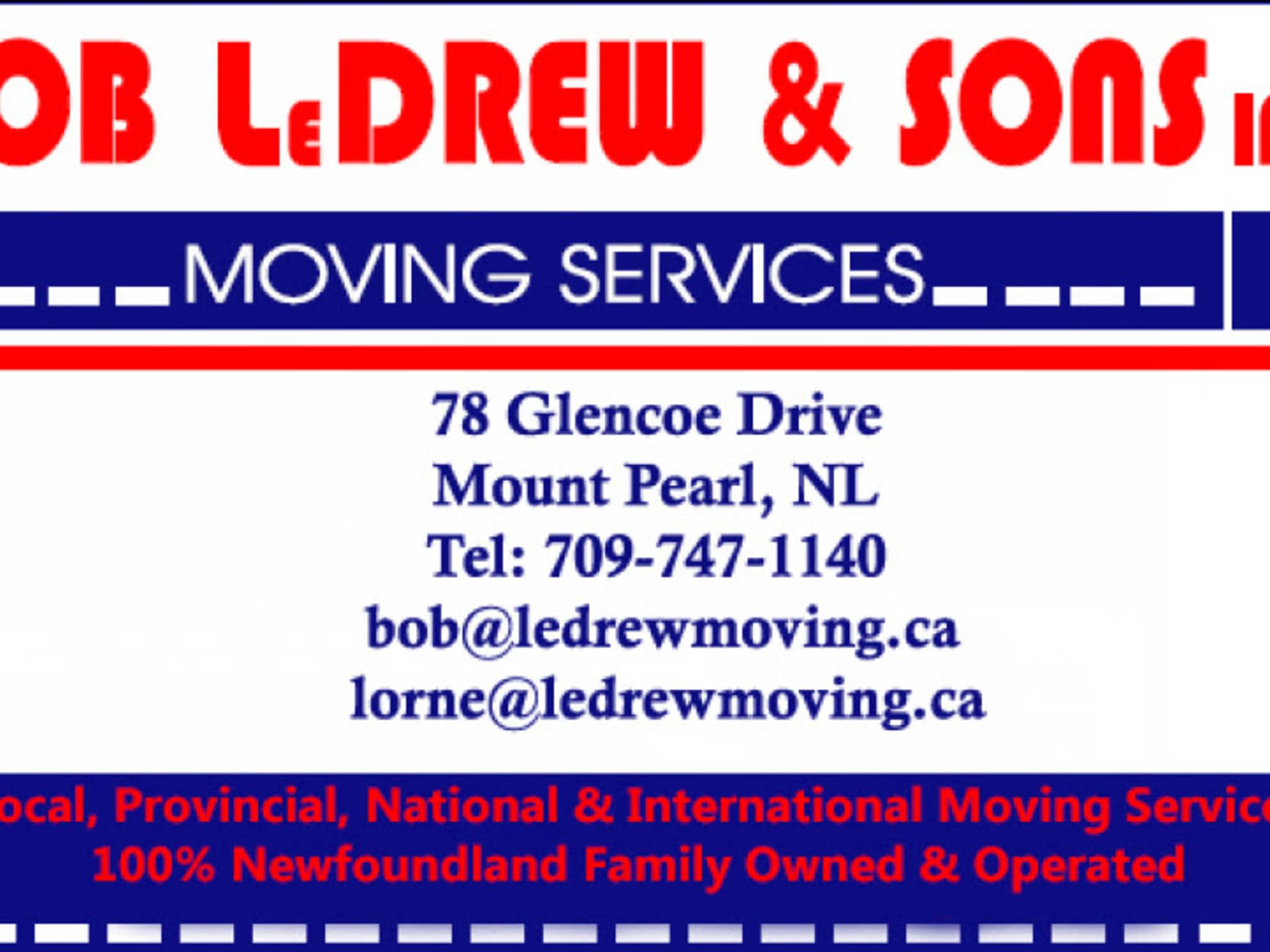photo LeDrew Bob & Sons Inc Moving Services