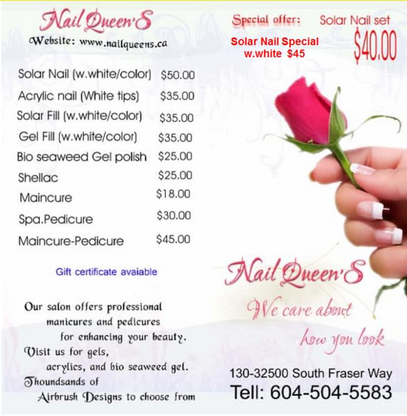 Nail Queens Abbotsford, BC 13032500 South Fraser Way Canpages