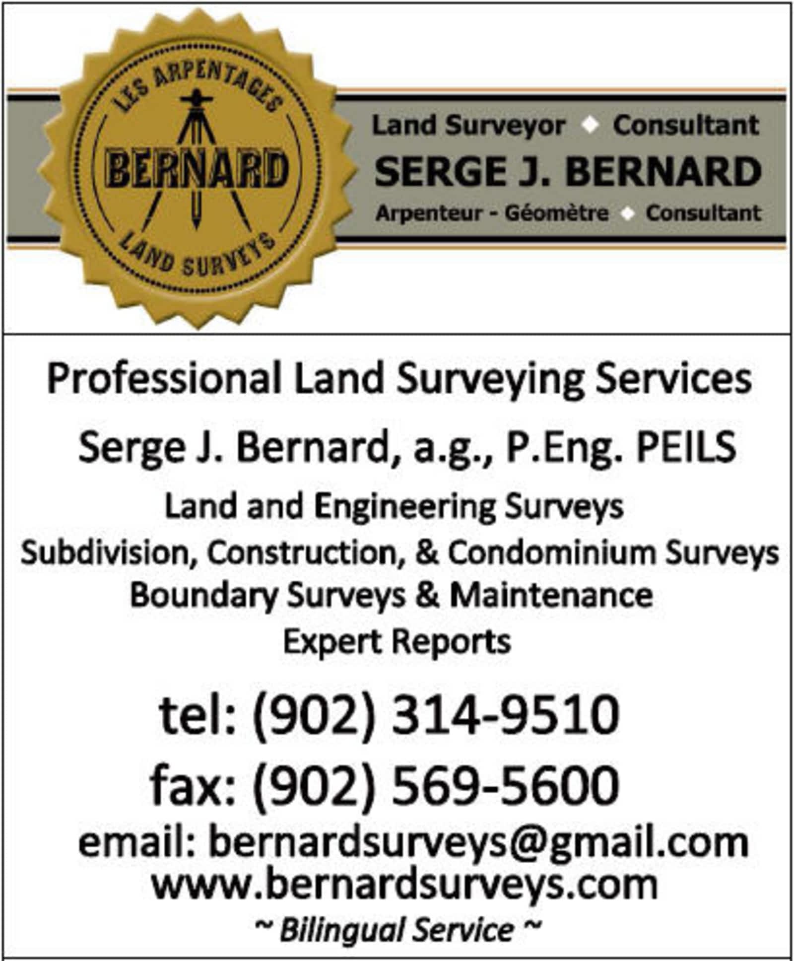 Bernard Land Surveys Inc Opening Hours 5 Edies Way Stratford Pe - 