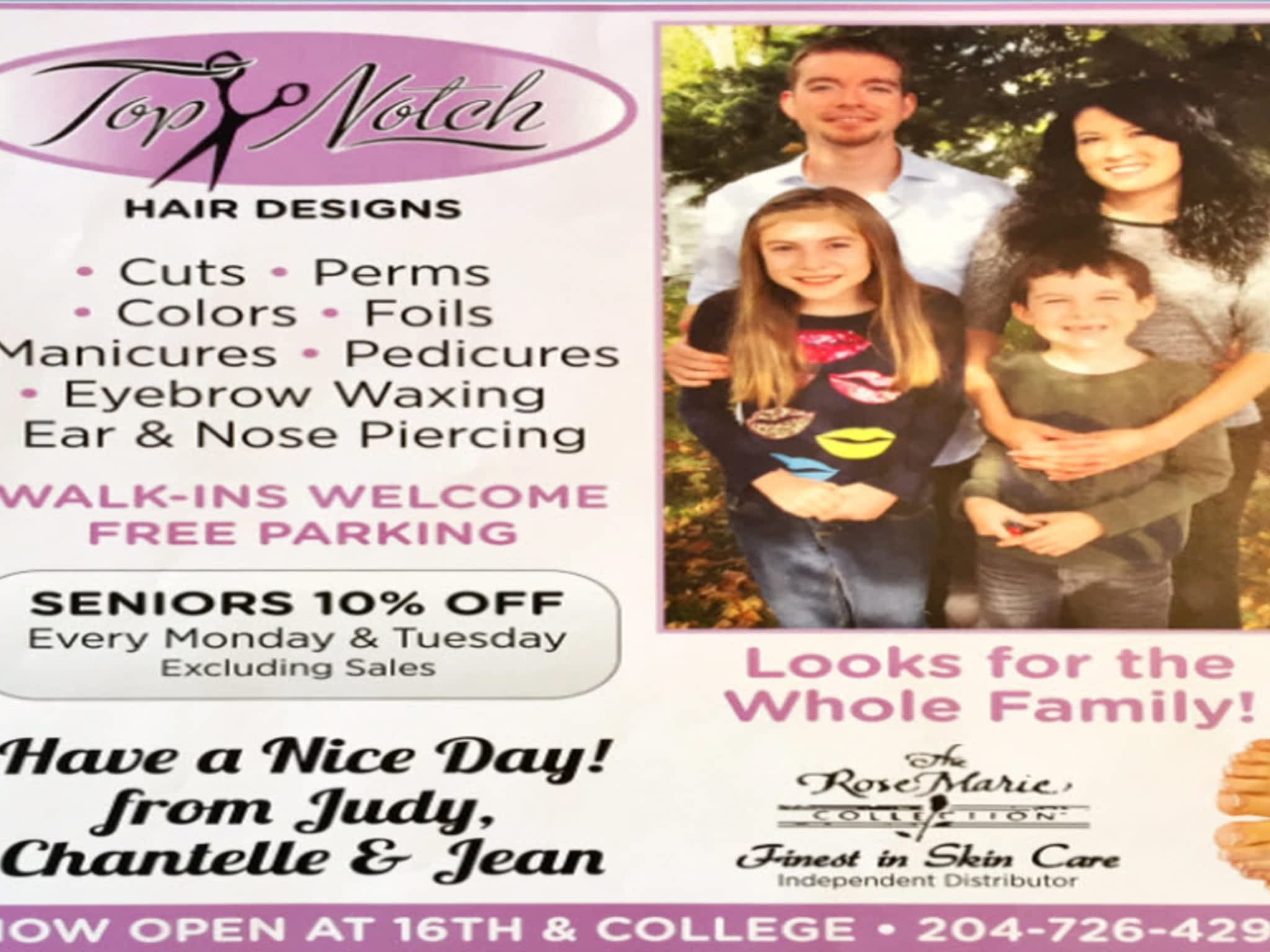 Top Notch Hair Designs By Judy Brandon, MB 1605 College Ave Canpages